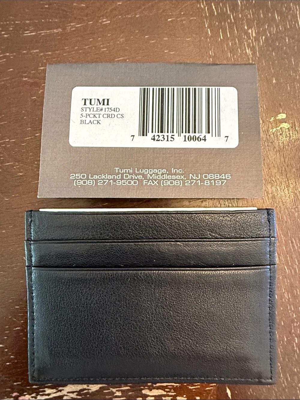 Tumi Black Modernist Slim Leather Card Case Holder